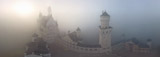 Neuschwanstein Castle in Fog, Germany • AirPano.com • 360 Degree Aerial Panorama • 3D Virtual Tours Around the World